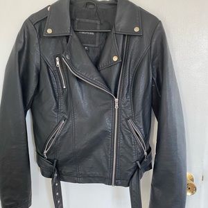 Leather moto jacket